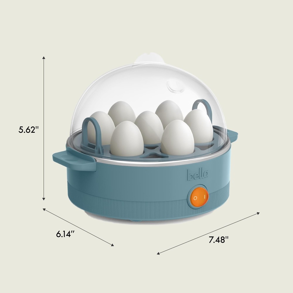 bella Electric Egg Cooker, 7 Eggs Capacity Tray, Single Stack, 7 Eggs, Surf
