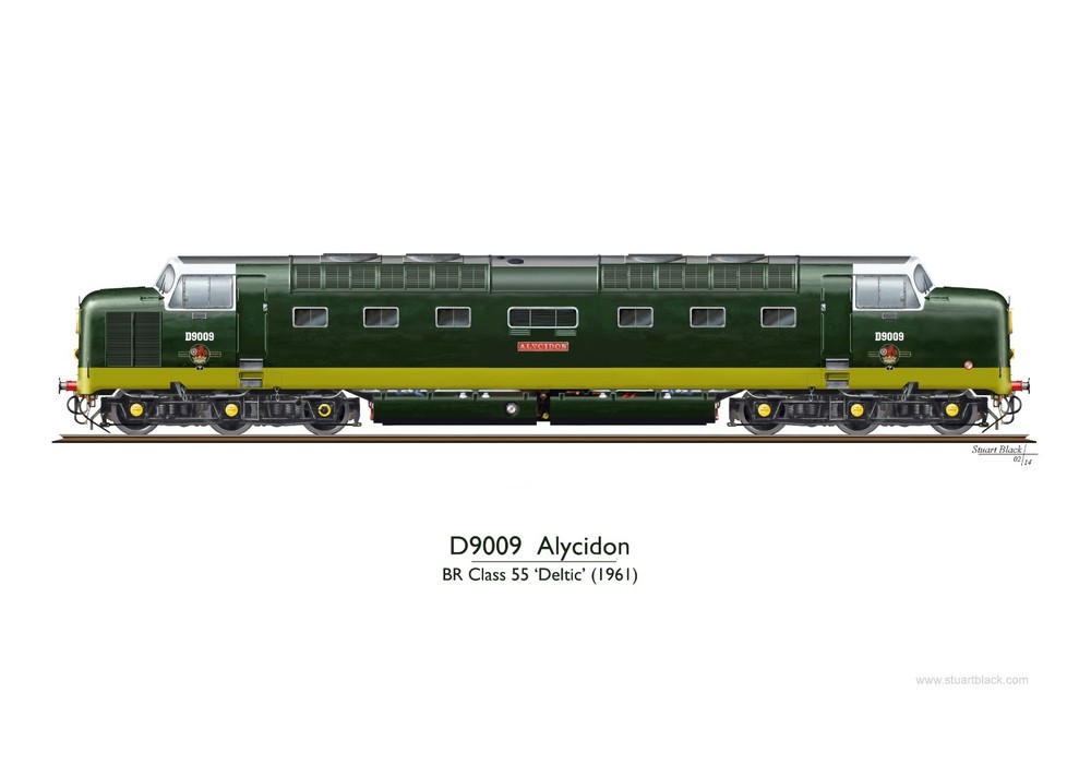 Class 55 Deltic Print - D9009  Alycidon