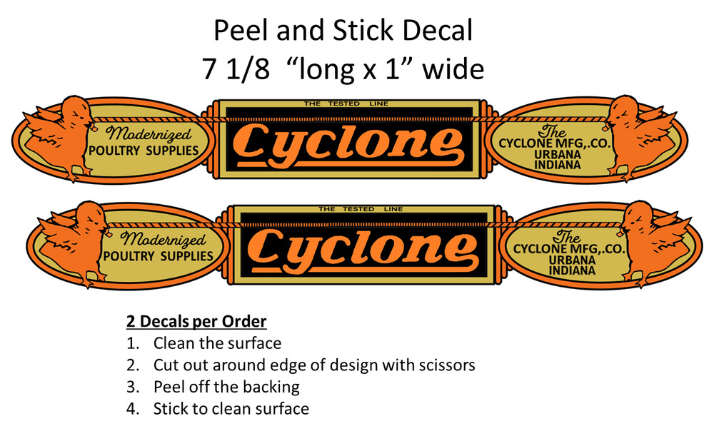 CYCLONE MFG CO. - JIFFY WAY EGG SCALE RESTORATION DECAL