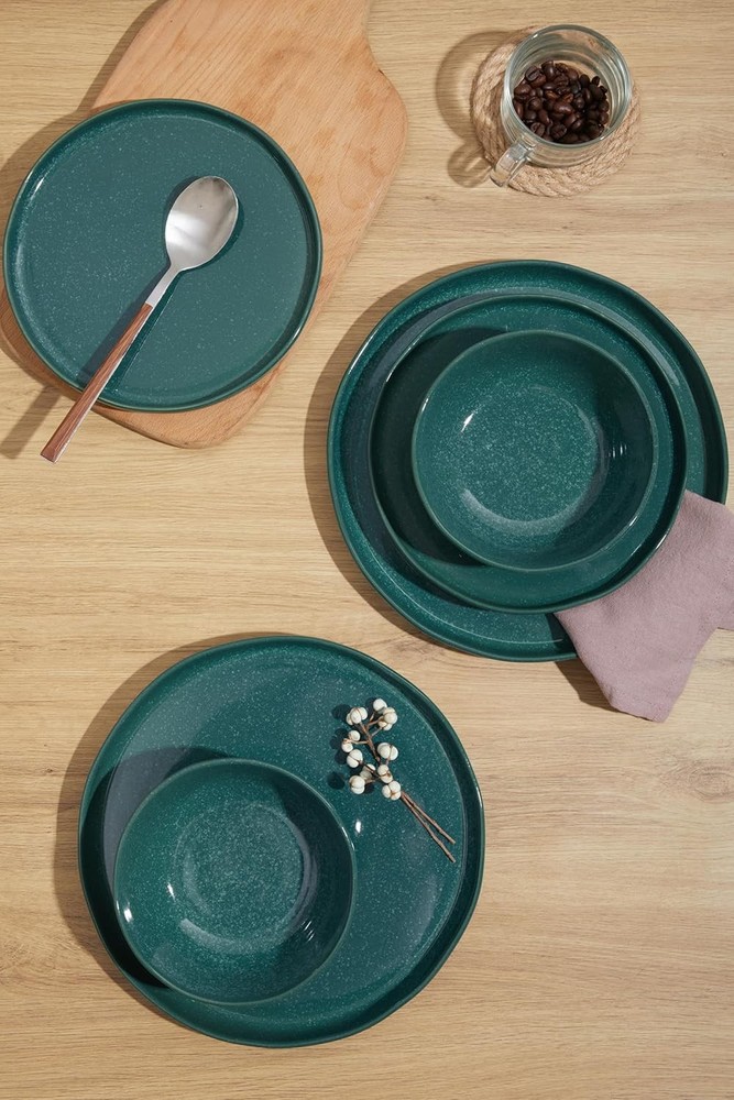 Ceramic Dinnerware Set 4 Reactive Glaze Plates & Bowls Sets Dining