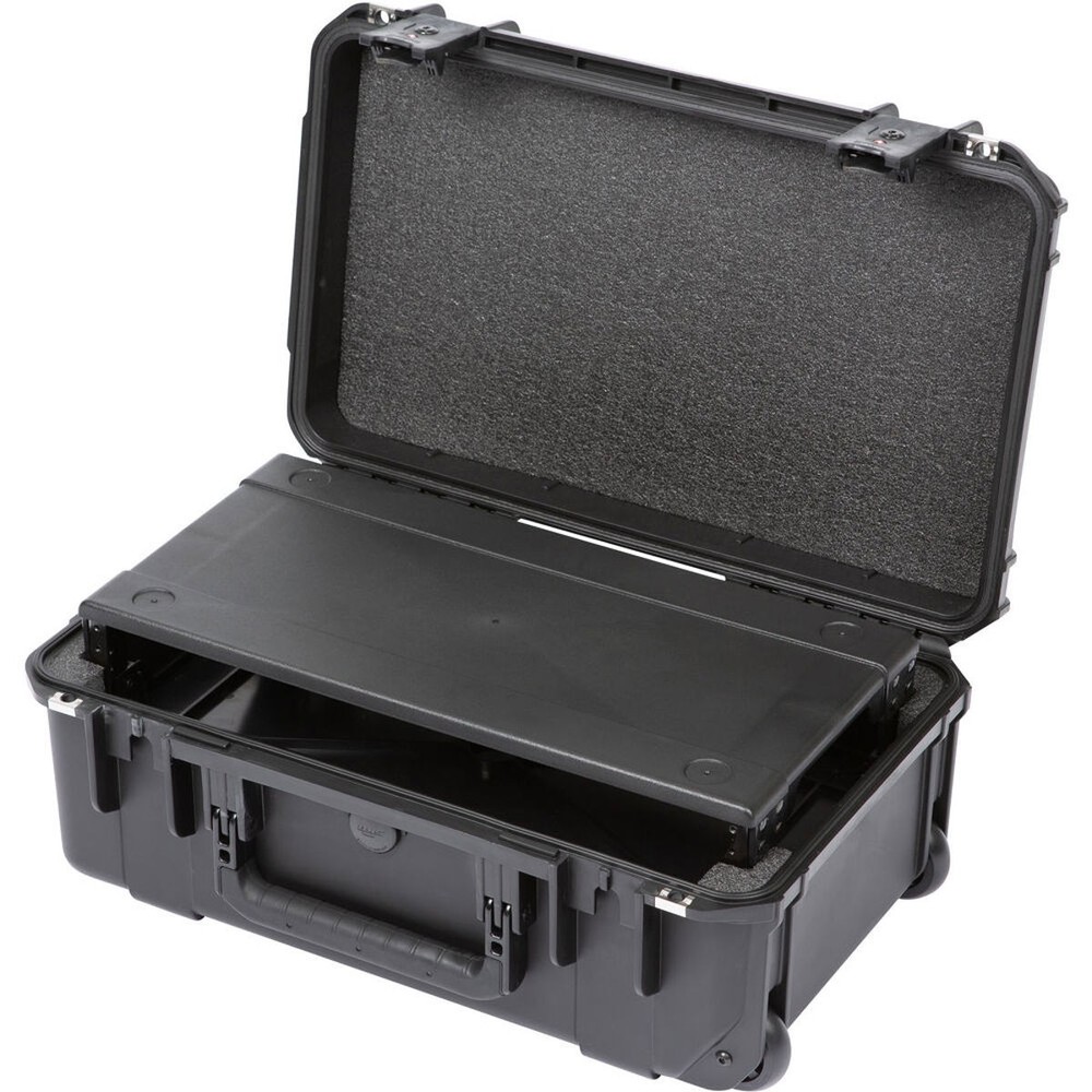 SKB iSeries 2RU Injection Molded Fly Rack Waterproof Wheeled Case, 9" Depth