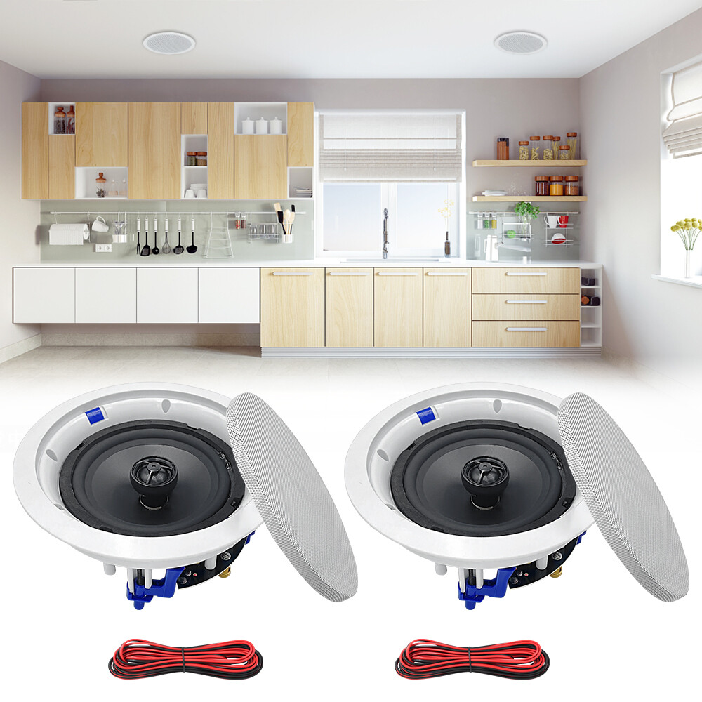 Herdio 2 Pack 6.5" 320W 2-Way Ceiling Speakers Flush Mount Kitchen