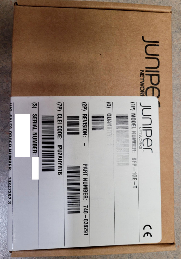NEW SEALED Juniper Networks 740-038291 REV 01 SFP-1GE-T Methode SP7041-JN2 NIB