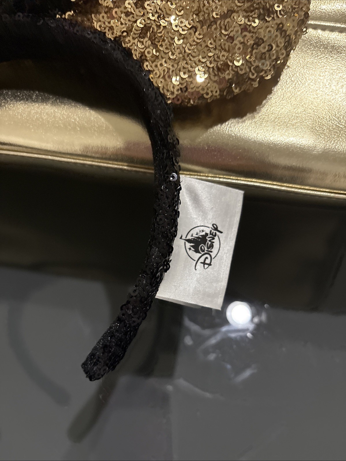 Disney Parks Mickey & Minnie Kissing Skating Gold Heart Briar Large Tote Bag NWT