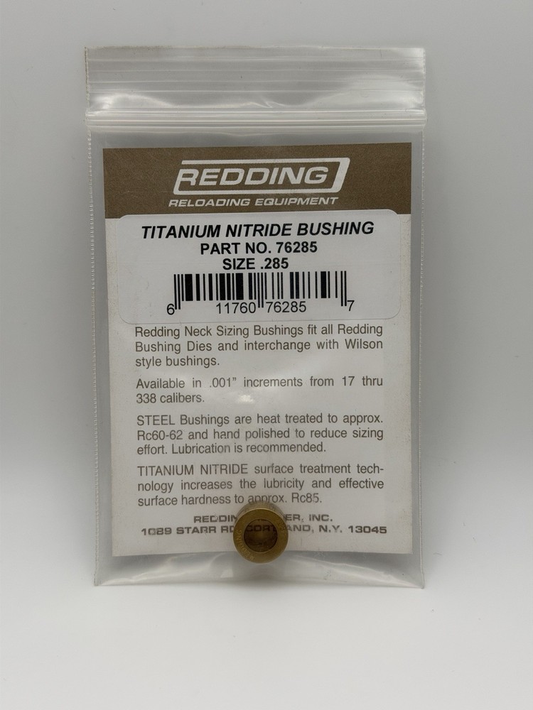 REDDING .285in Titanium Nitride Neck Sizing Bushing (76285)