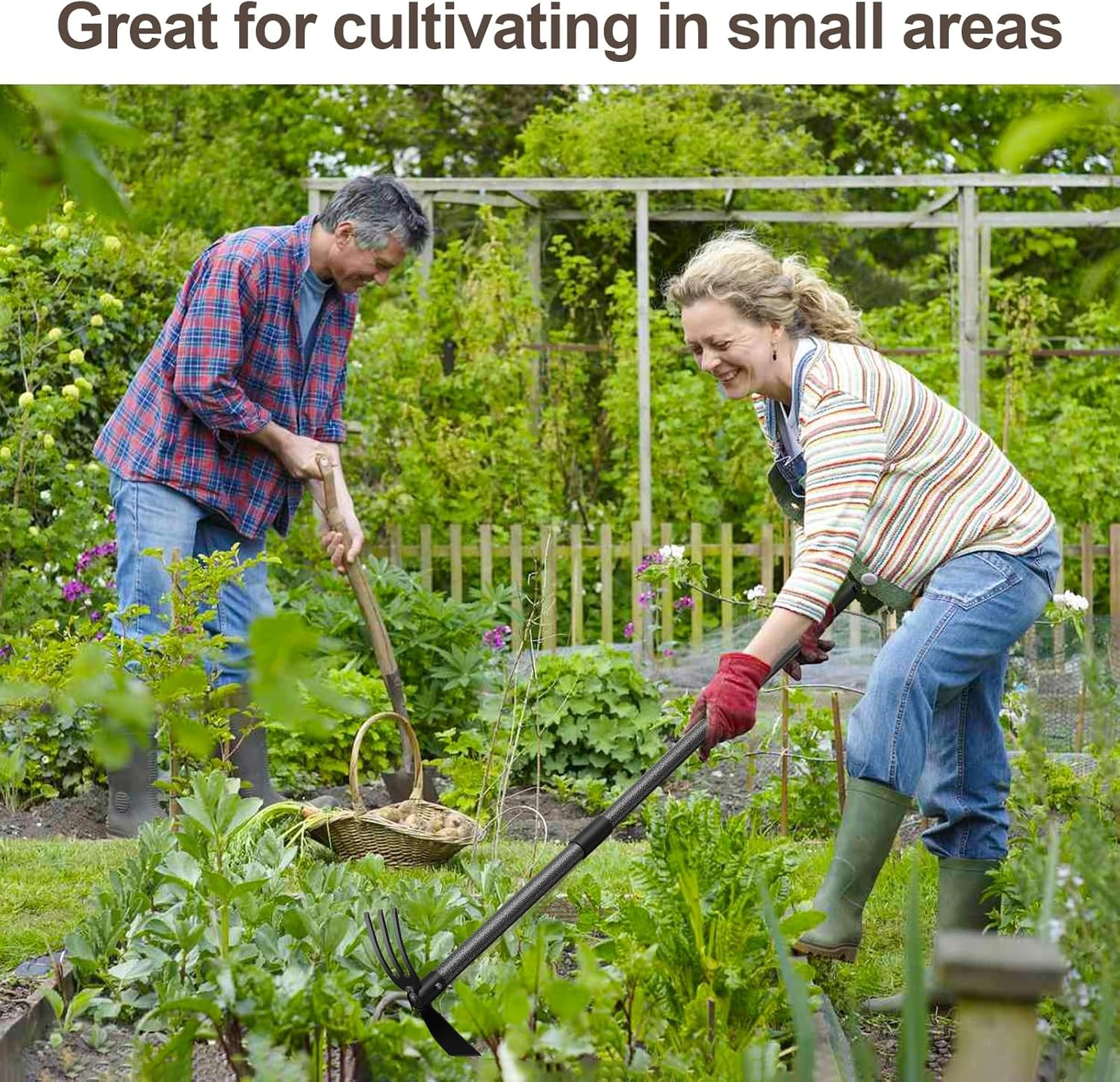 45-inch garden hoe with long handle for weeding and gardening