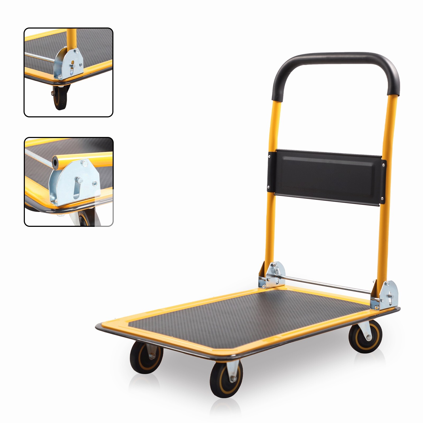 APOLLOLIFT Push Dolly Cart 330lb Hand Truck Foldable Platform Cart Truck Trolley
