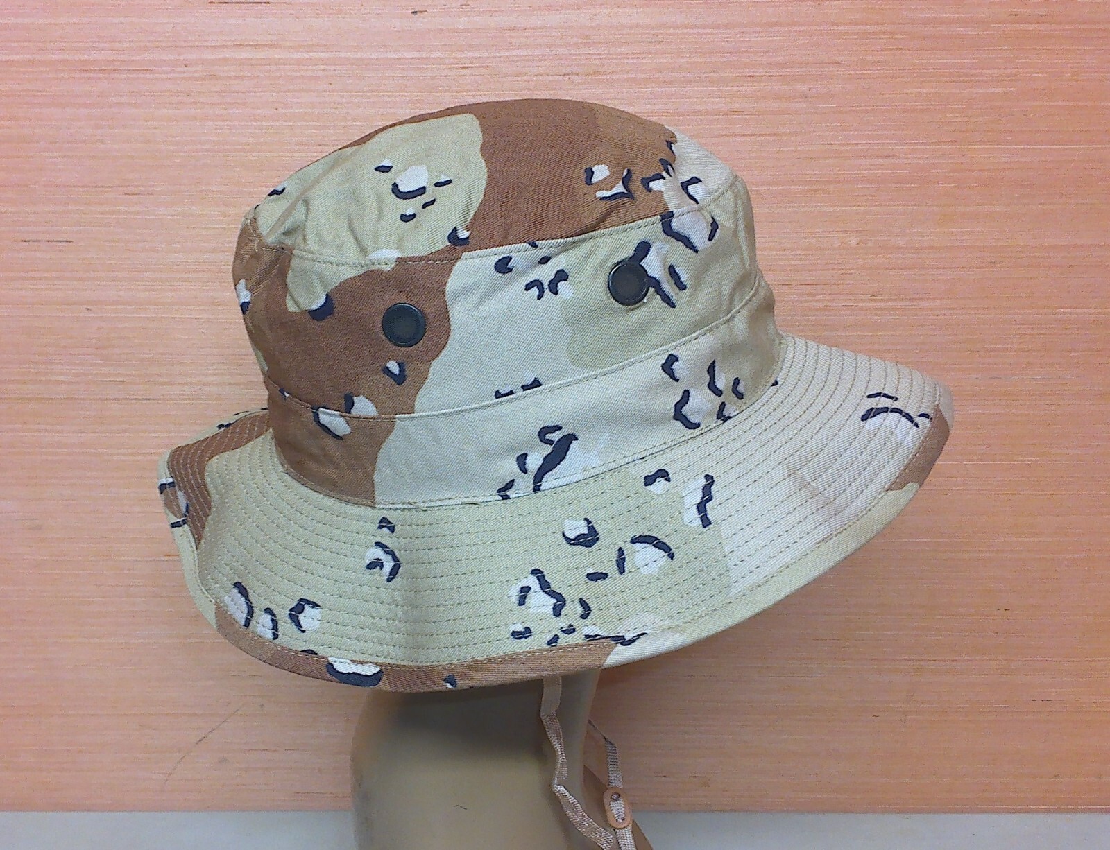 Vintage Gulf War Era USGI Desert Chocolate Chip Camo Sun Boonie Hat Cap 6-7/8