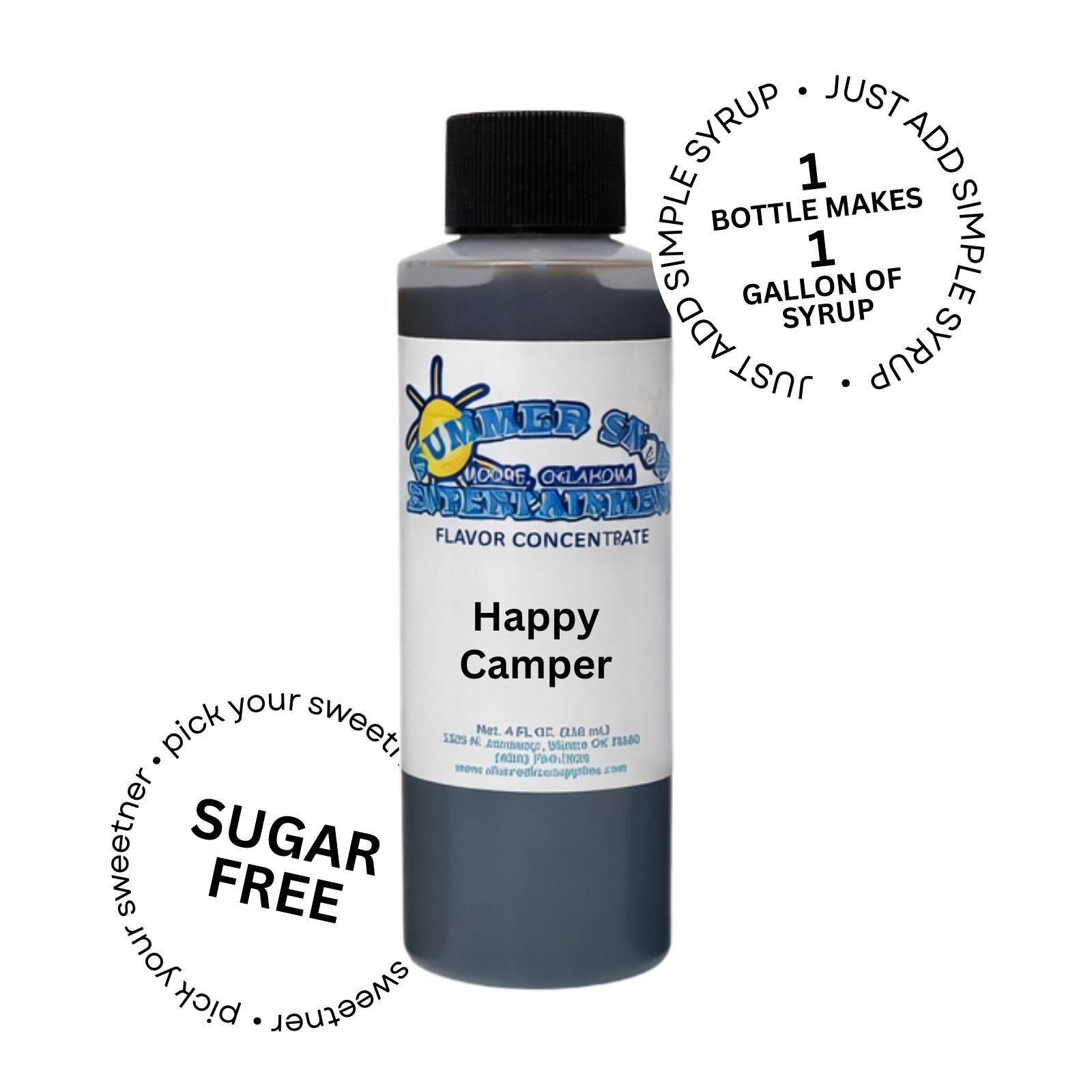 HAPPY CAMPER SYRUP MIX SNOW CONE/ SHAVED ICE Flavor GALLON CONCENTRATE #1