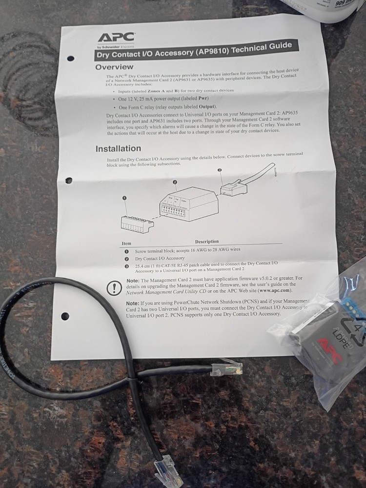 AP9810 APC Dry Contact I/O Accessory