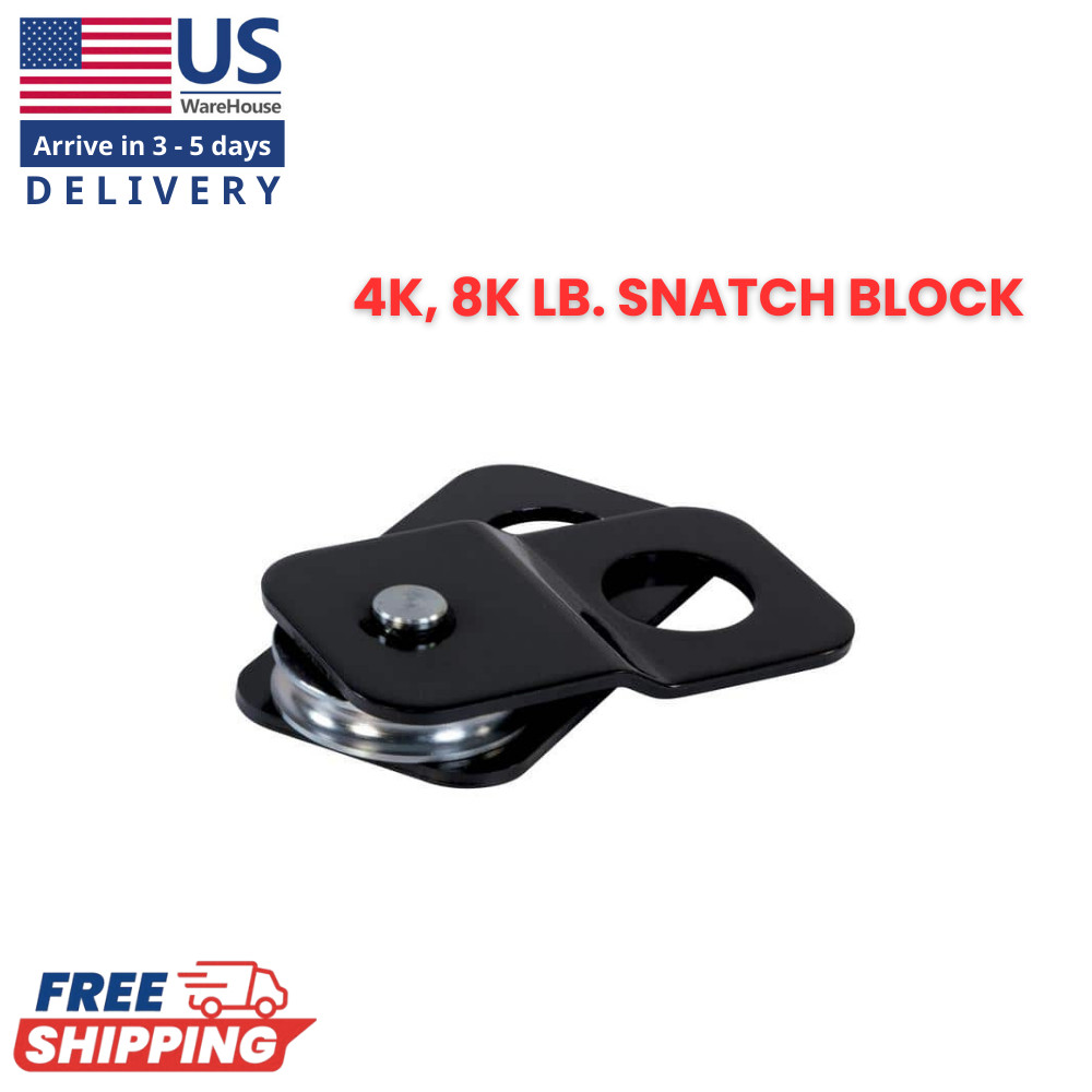 Snatch Block 8,000 lbs Load Capacity Black Powder-Coated New