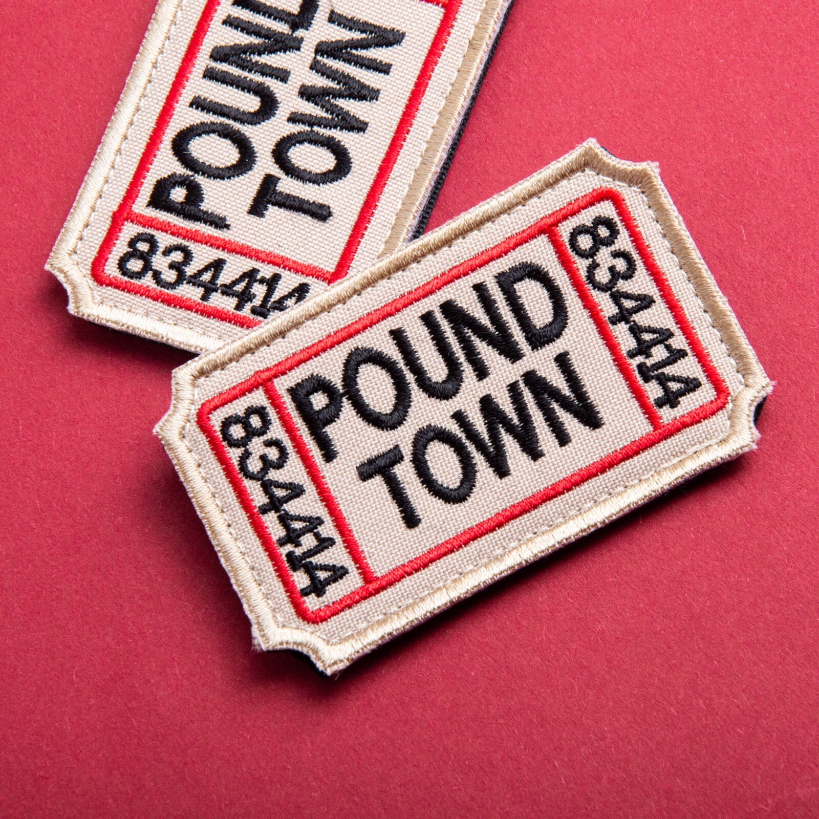 2-Piece Ticket to Pound Town Patch Set, Embroidered Tactical Patches