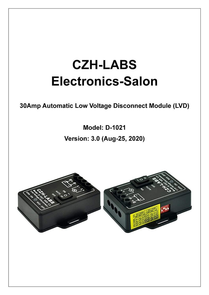 18V 30Amp Low Voltage Disconnect Module LVD Battery Protection Controller