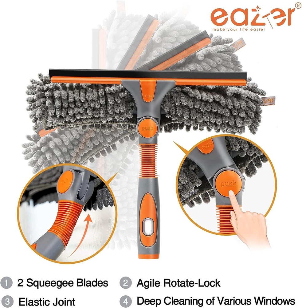 Window Squeegee and Scrubber Combo Tool Attachment Kit Window Washing Equipment