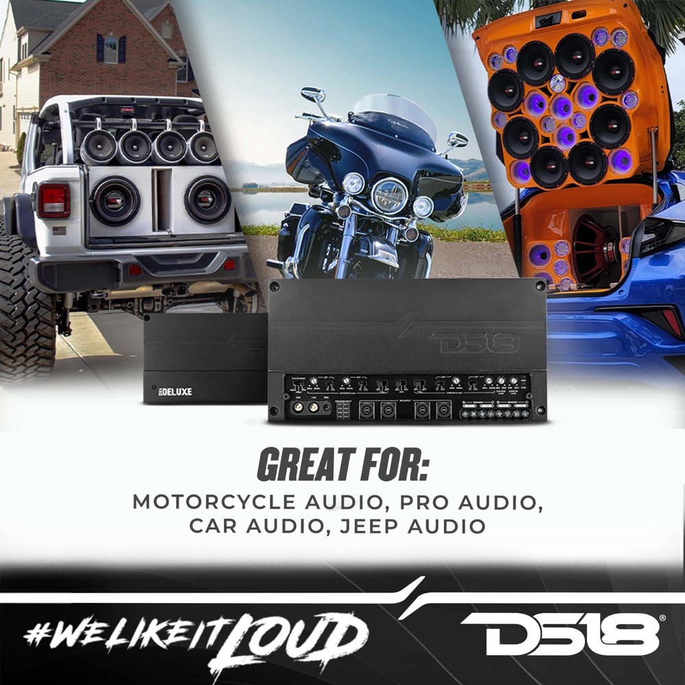 DS18 DX4 Deluxe Compact Full-Range 4-Channel Car Amplifier Class D 3000 Watts