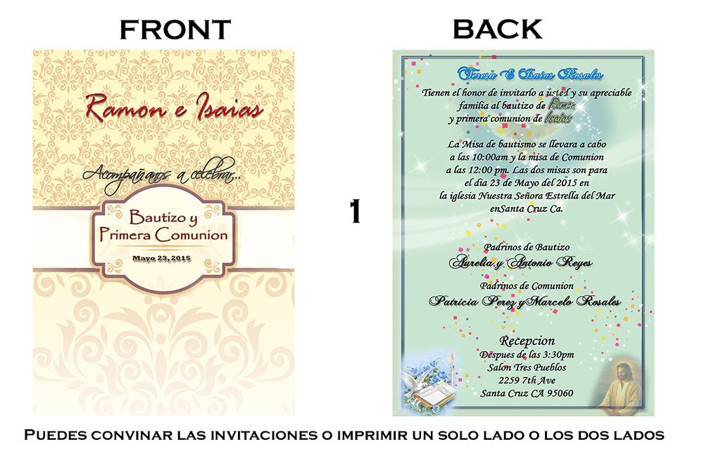 5 PSD 5x7 Invitation Bautizos