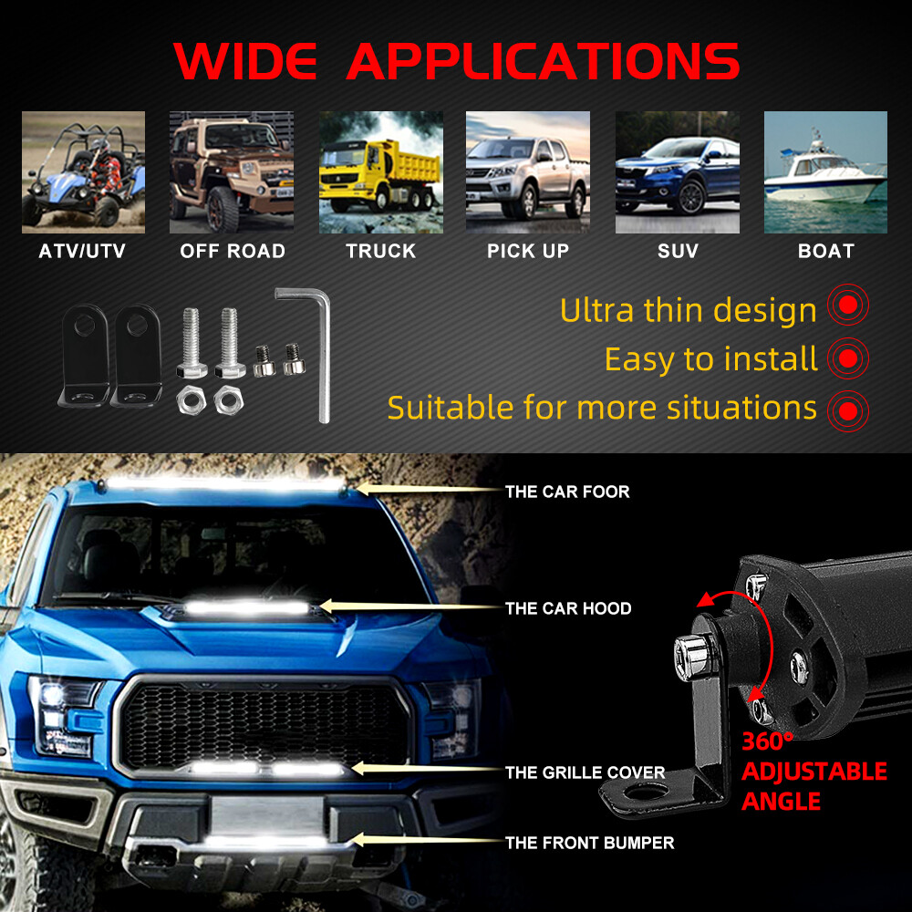 22 inch Slim Led Light Bar Spot Flood Combo Offroad UTV ATV Boat Truck DRL 20"