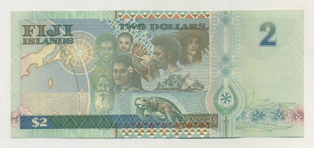 Fiji 2 Dollars 2000 Pick 102 UNC Uncirculated Banknote