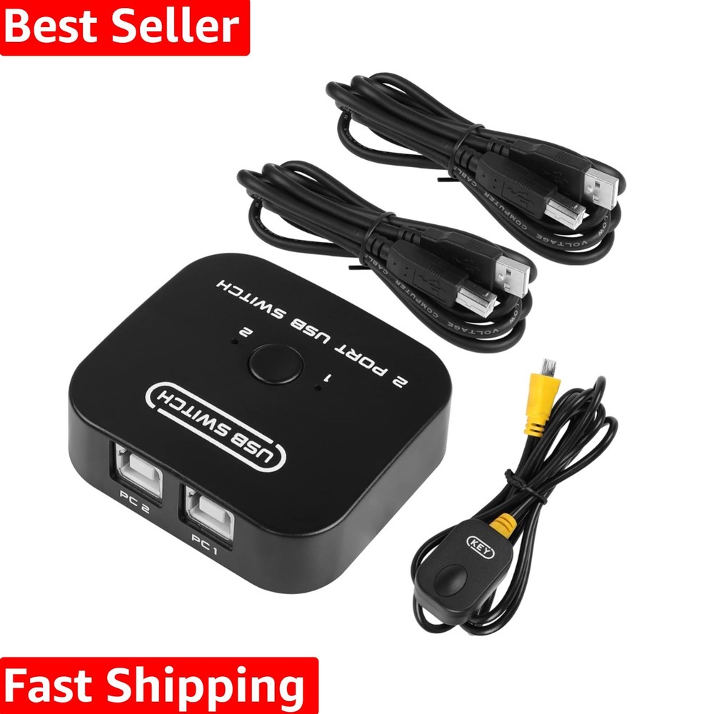 USB Printer Sharing KVM Switch - Automatic Driverless Device Sharing System