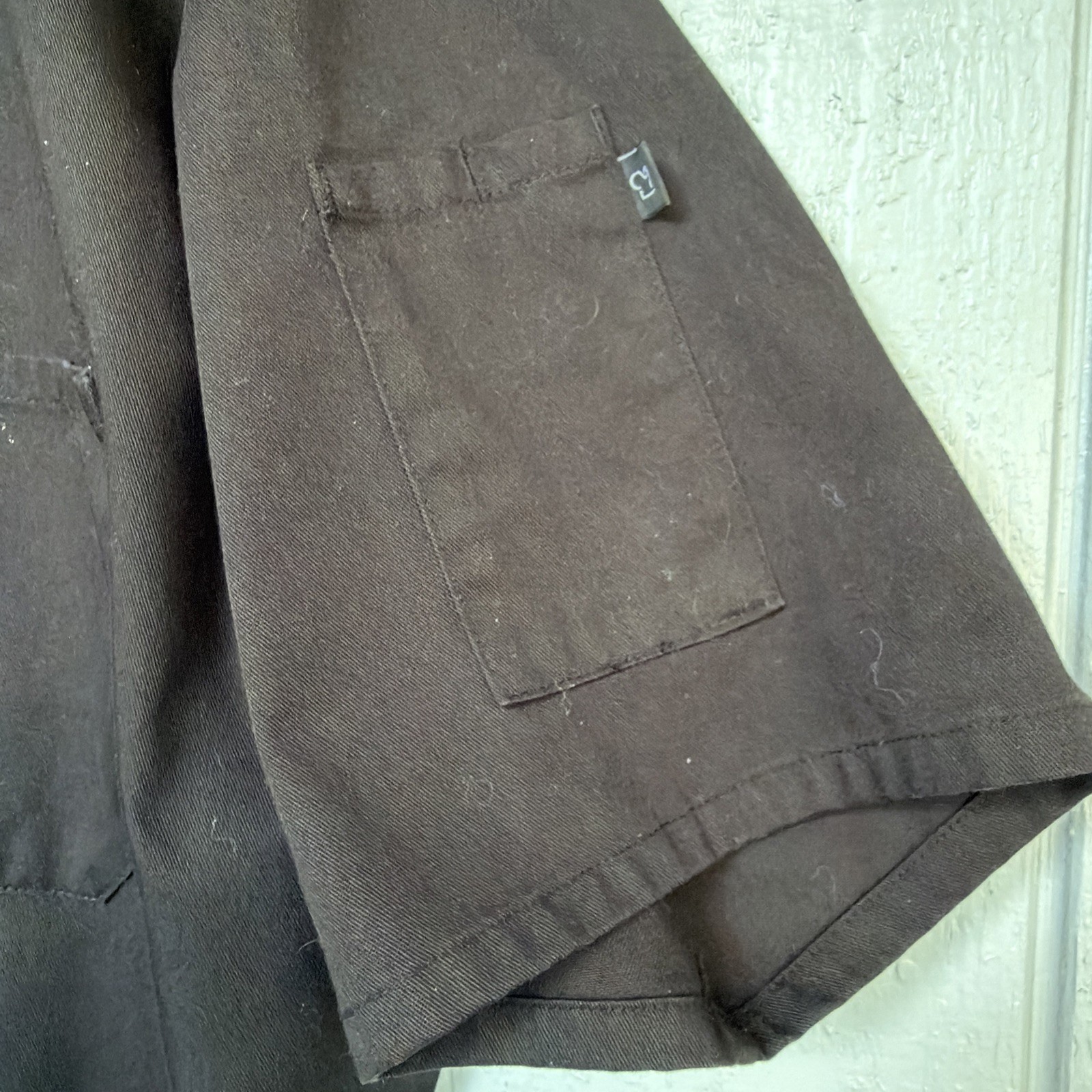 Men's Chef Coat Chefwear Jacket 3X Short Sleeve Black Button Pockets