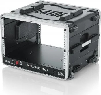 Gator 6U Audio Rack; Powered Rolling