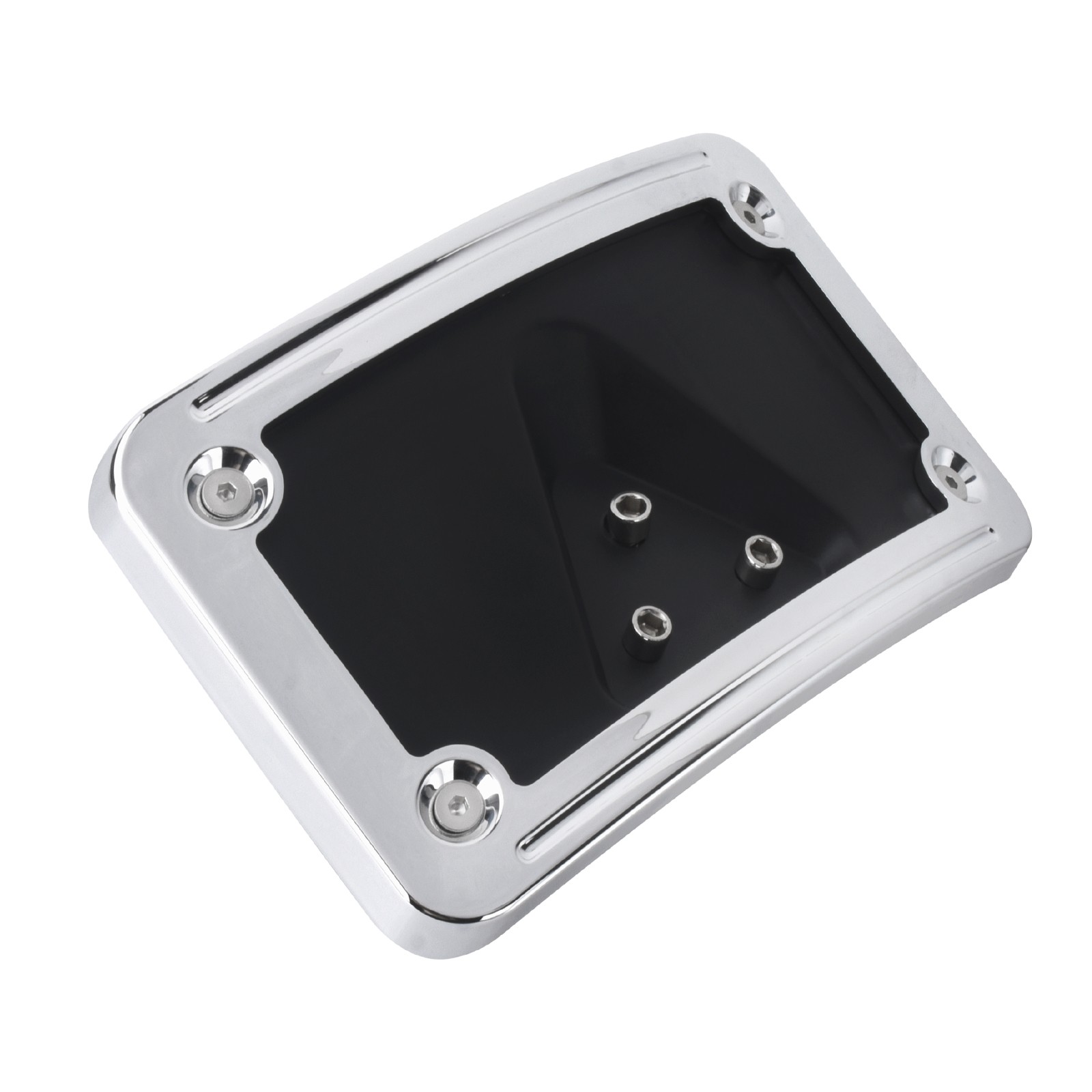 Chrome Curved Laydown License Plate Mount Bracket For Harley Softail Sportster