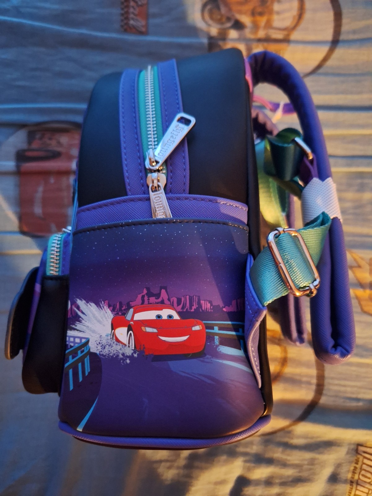 Disney Pixar Cars Lightning McQueen & Sally Nighttime Light-Up Mini Backpack.