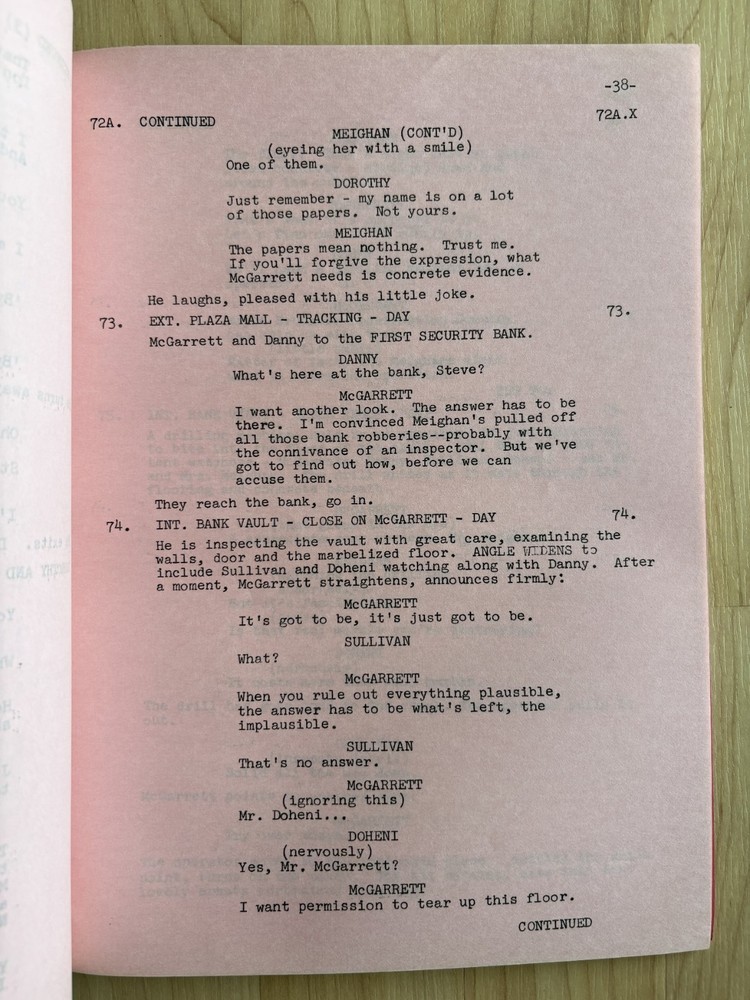 Hawaii Five-O 'The Meighan Conspiracy' Original Script