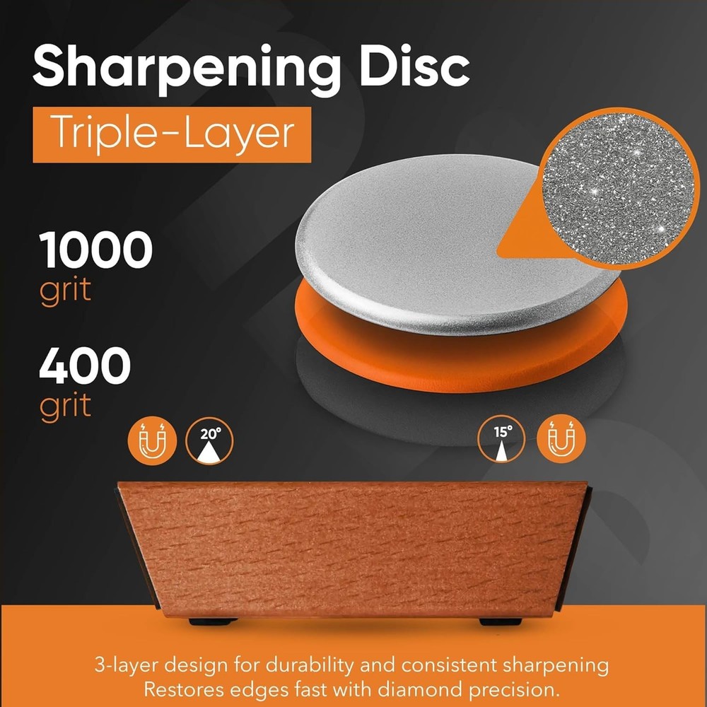 Rolling Knife Sharpener Kit, N45 Magnetic Razor-Sharp Knife Sharpening Kit