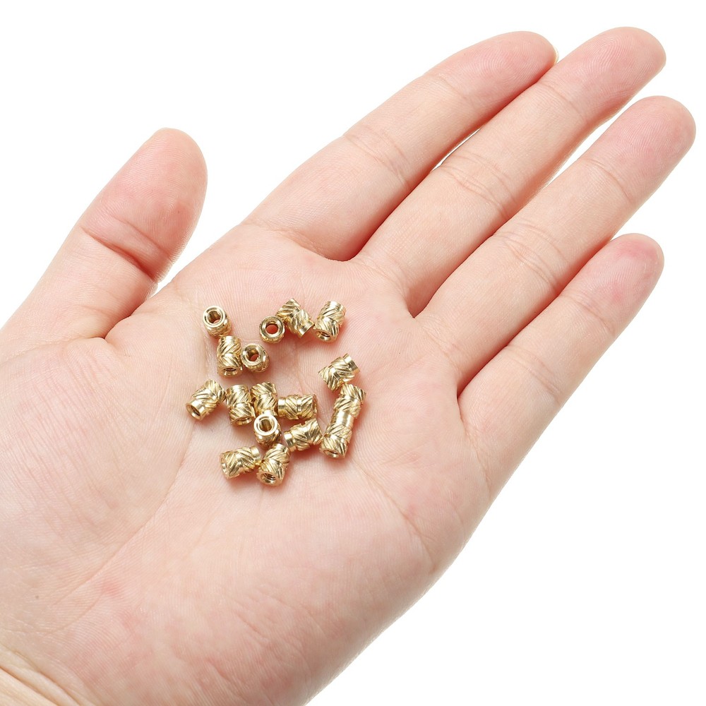 70pcs M2.5 Threaded Inserts Metric Knurled Nuts Brass Heat-Set Inserts