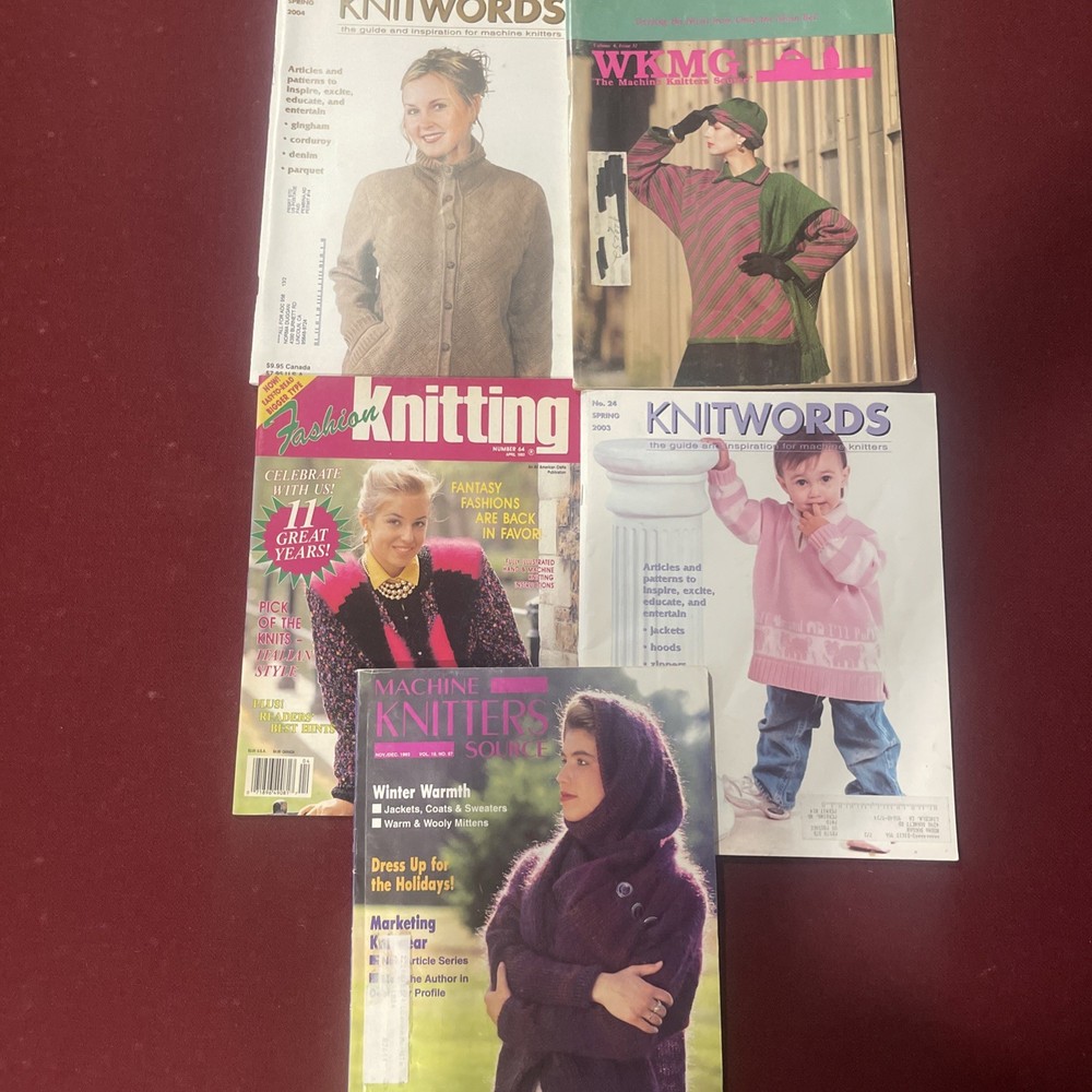 5 Knitting Machine Knit Magazines 1990 -2003 #2