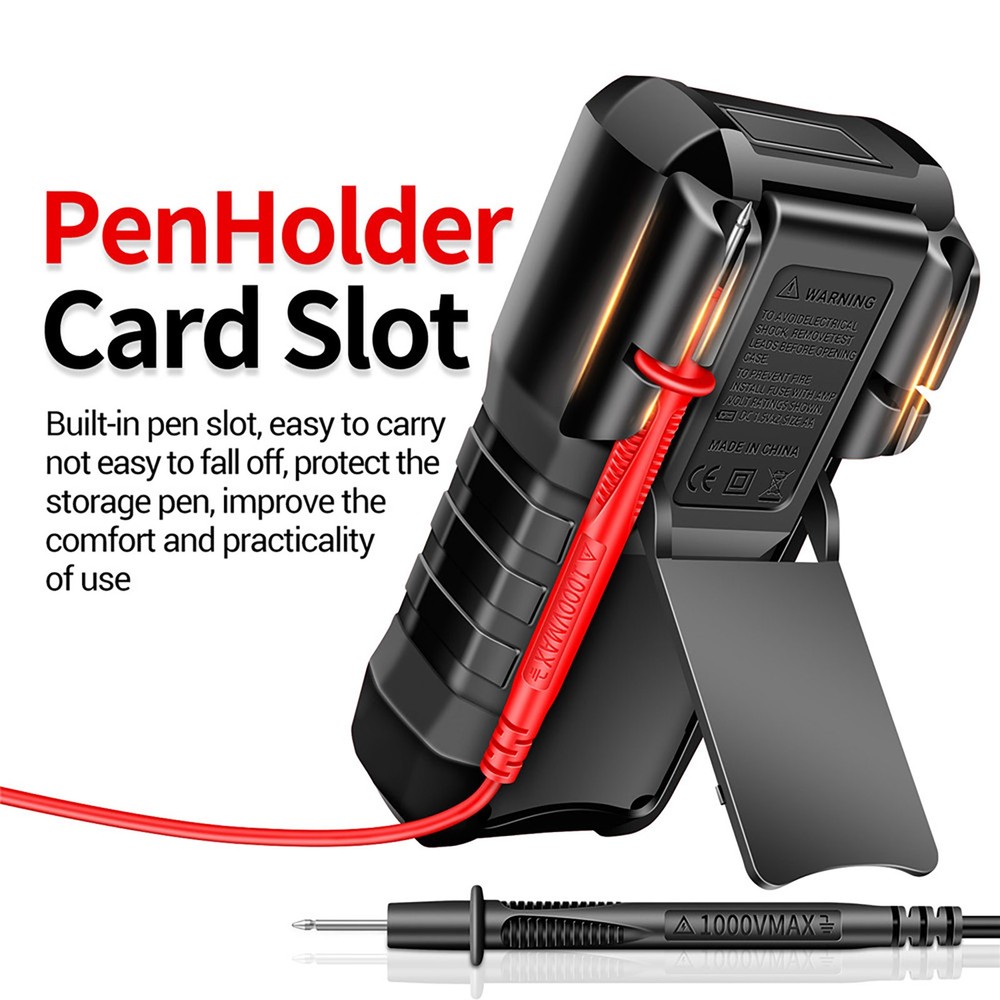 Versatile Digital Multimeter w Test Leads Measures Volt Amp Ohm Capacitance
