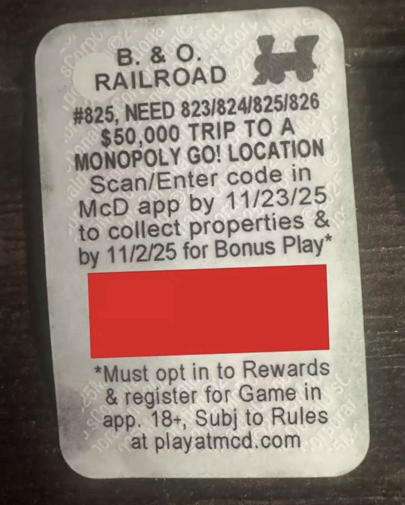McDonald’s Monopoly Game Stickers