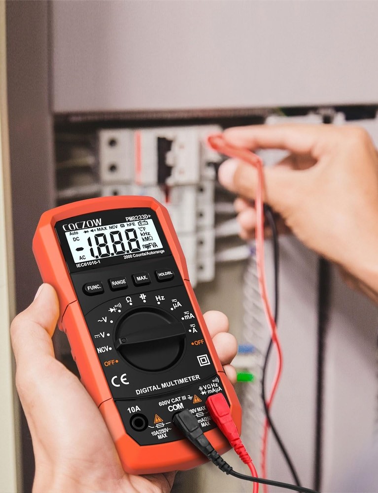 High Sensitivity Digital Multimeter - AC/DC Voltage, Current, Resistance Testing