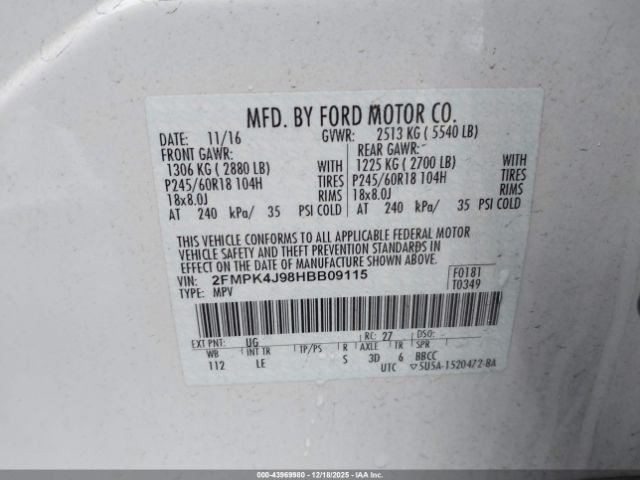 Fuse Box Engine Left Hand Engine Compartment Fits 15-18 EDGE 4964714