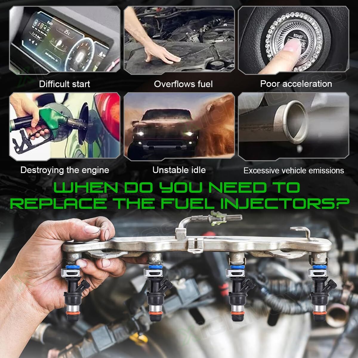 8Pcs Upgrade Fuel Injectors 25317628 For 99-07 Chevy Silverado GMC 4.8/5.3/6.0L