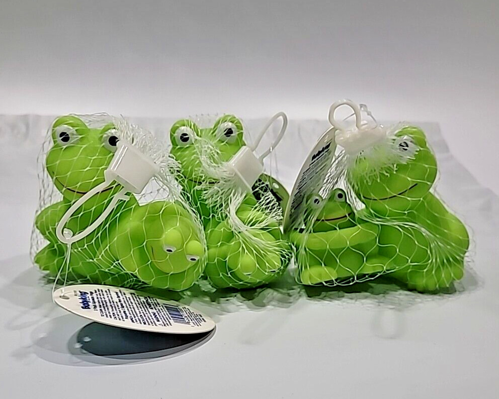LOT OF 3 New Baby King 2pc Squeeze Frog Toys, Baby Shower