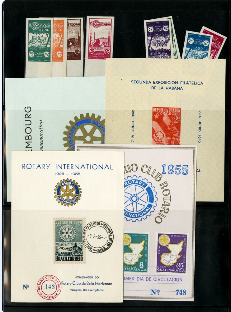 World Stamp Selection 1950s Rotary First Day Program Cards
