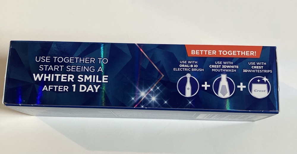 2 Pack Crest 3D White Advanced Radiant Mint Toothpaste 2.4 oz Each Exp. 2/28