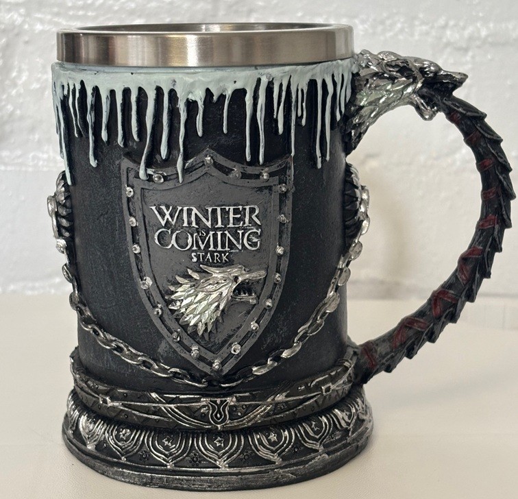 Set of Official Game of Thrones Targaryen and Stark Goblets and Tankard Mug