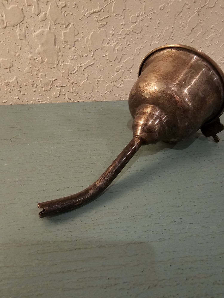 Vintage SilverPlate Wine Funnel W/Grape Design Handle-Very Good