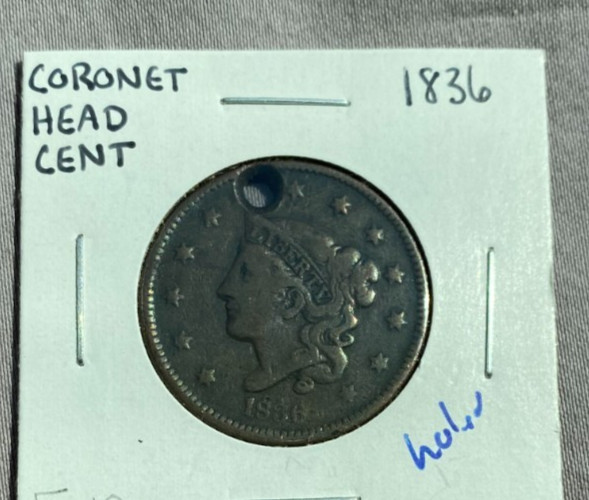 1836 Coronet Head Large Cent