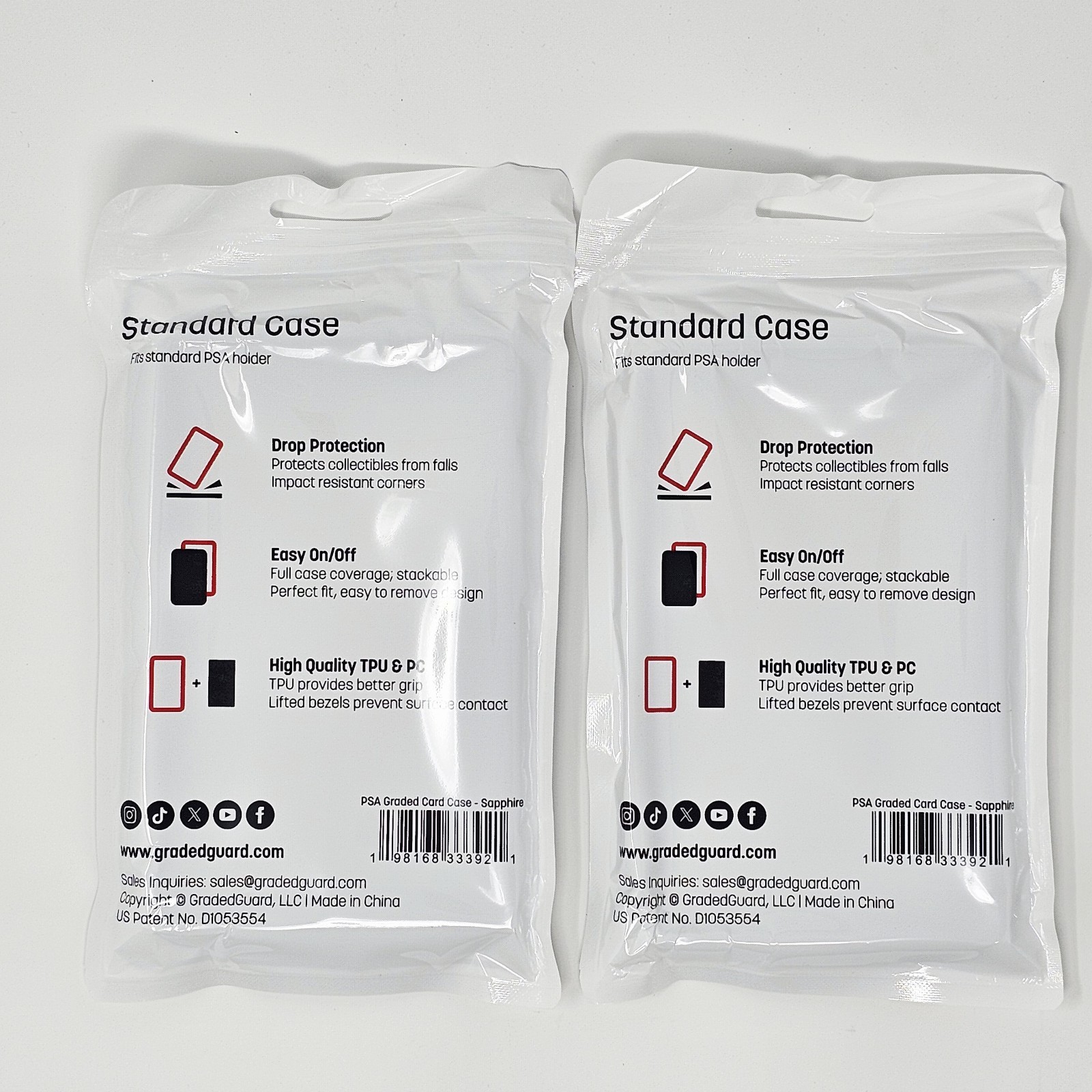 (2) Sapphire GradedGuard PSA Graded Card Jewel Case Guard Protector Stackable