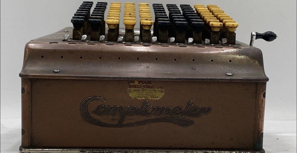 Felt & Tarrant 1920’s Comptometer Model J Working Adding Machine w/ Cover Manual