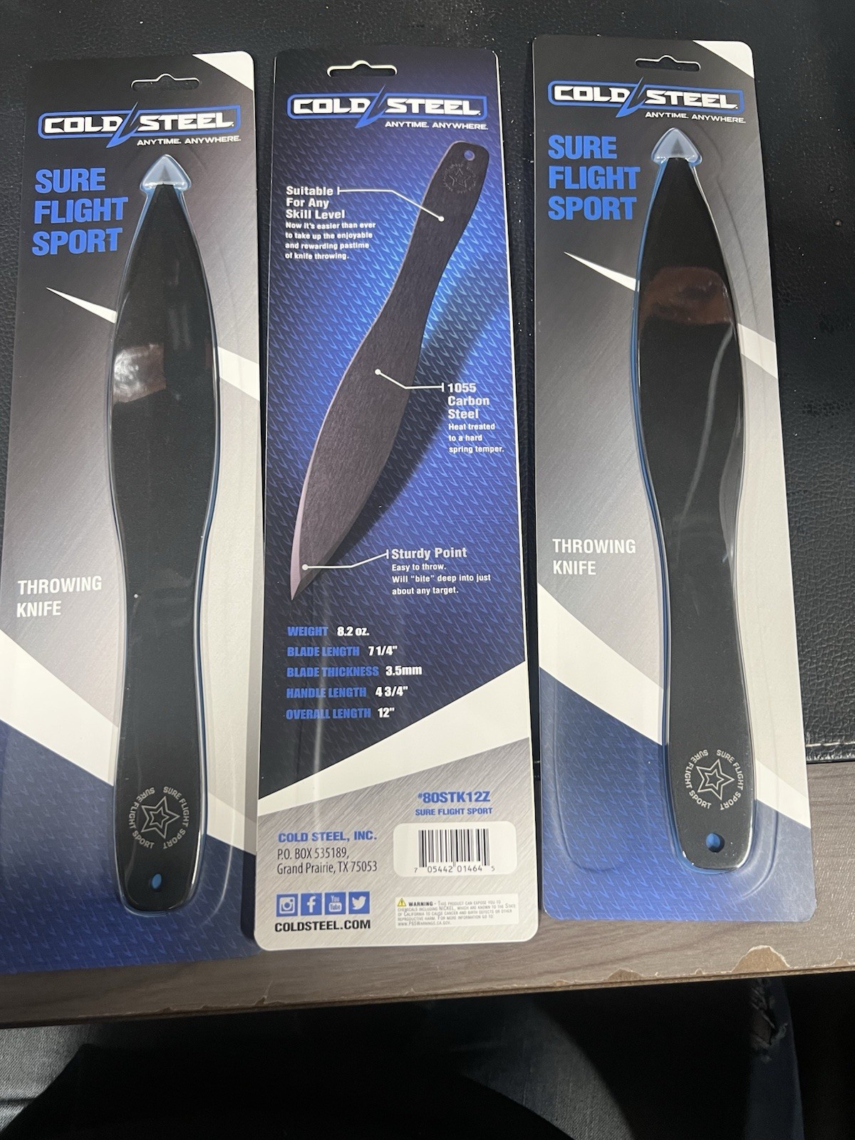 COLD STEEL SURE FLIGHT THROWING KNIVES 3-PACK