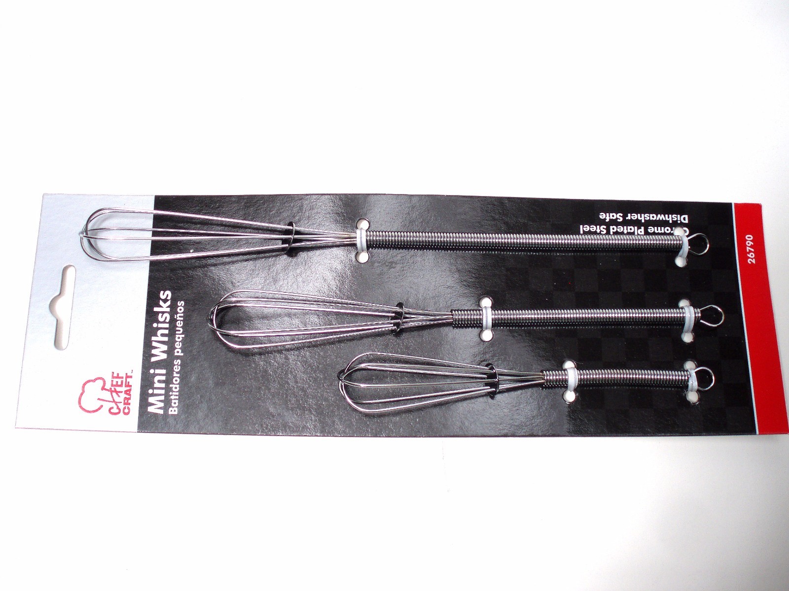 Steel Mini Whisk Set of (3) 5"-7"-8" Chrome Plated Steel Whisks - Kitchen Tools