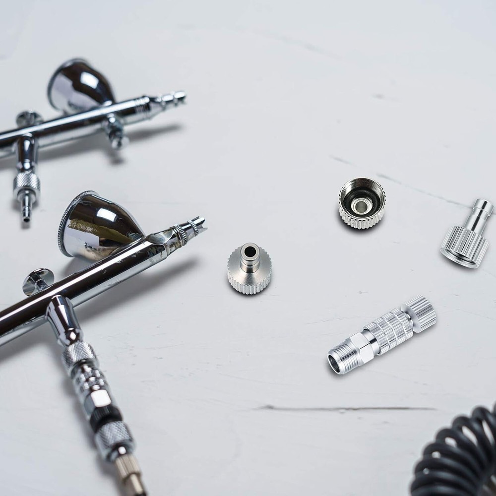 Durable 1/8 Inch Airbrush Adapter Set with Quick Release for Easy Tool Changes