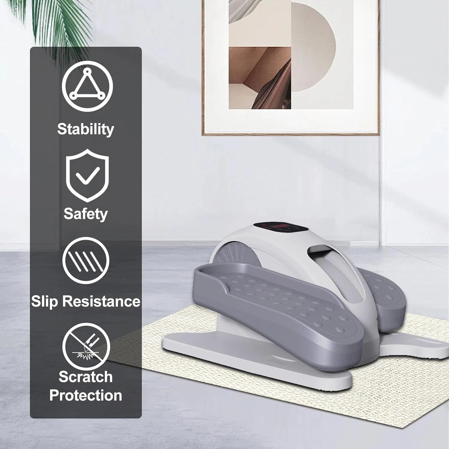 Ellipse Leg Exerciser Machine Non-Slip Mat, Apply to Under Desk Elliptical Pe...