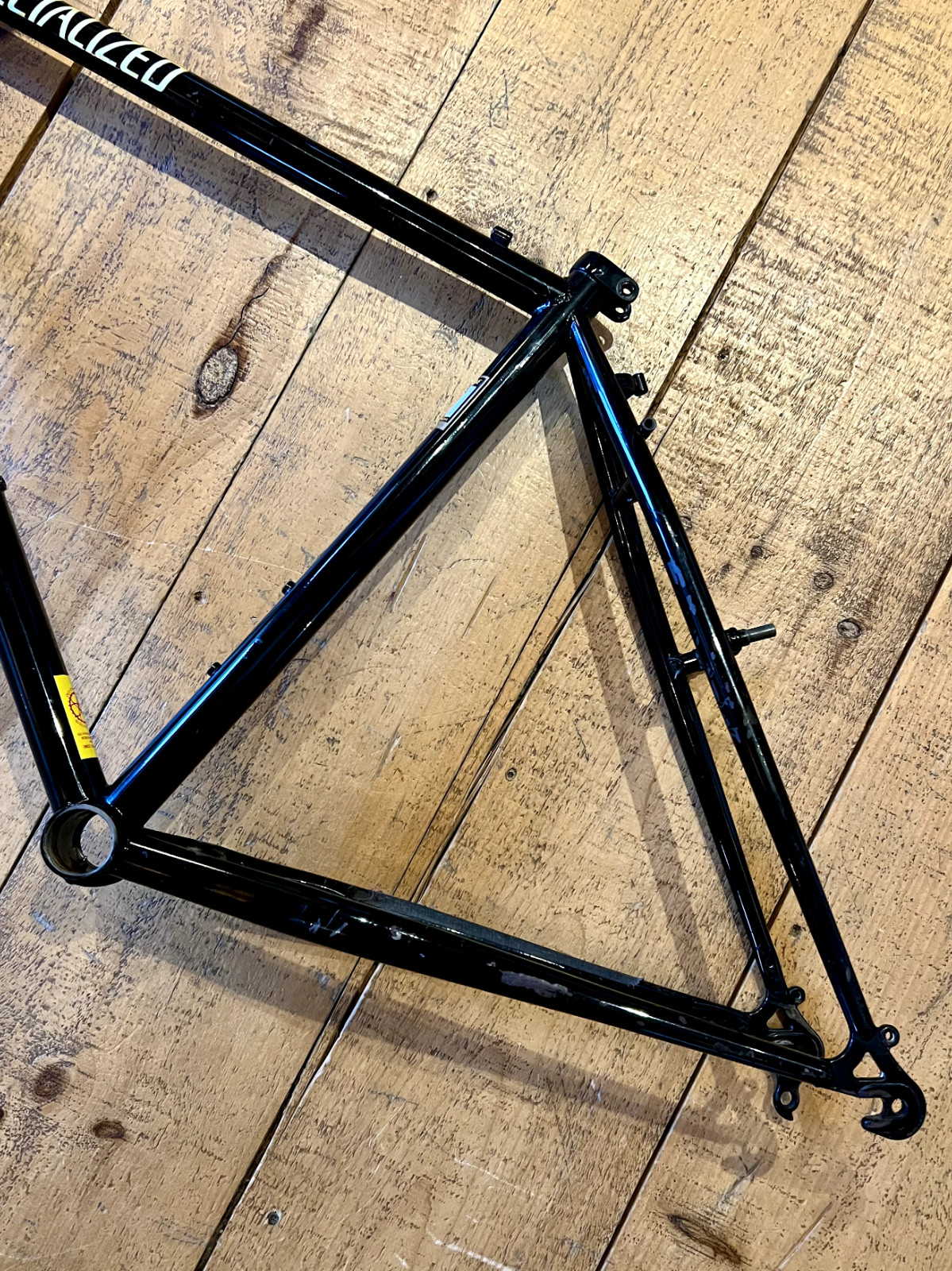 Vintage 90s Specialized Hard Rock 18.5" Steel Mountain Bike Frame Black / Yellow