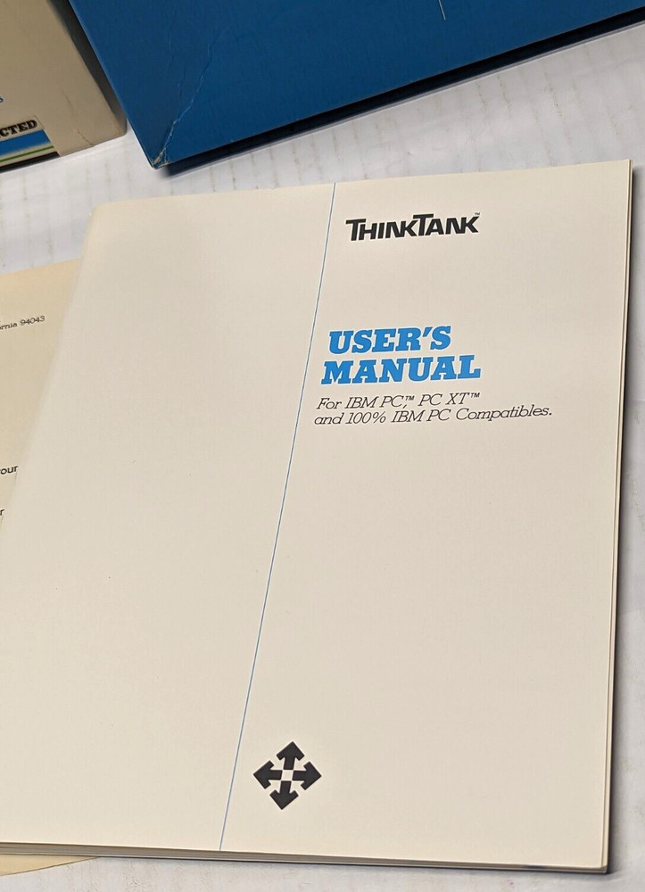 Vintage Think Tank PC Computer Program 1985 5.25" Floppy Disc Complete